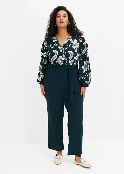 Jumpsuit i jersey med omlottlook, bonprix