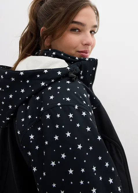 Funktionell softshellparkas med teddyfleece, bonprix