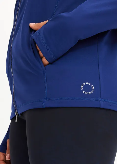 Fodrad tr&auml;ningsjacka med tumh&aring;l, bonprix