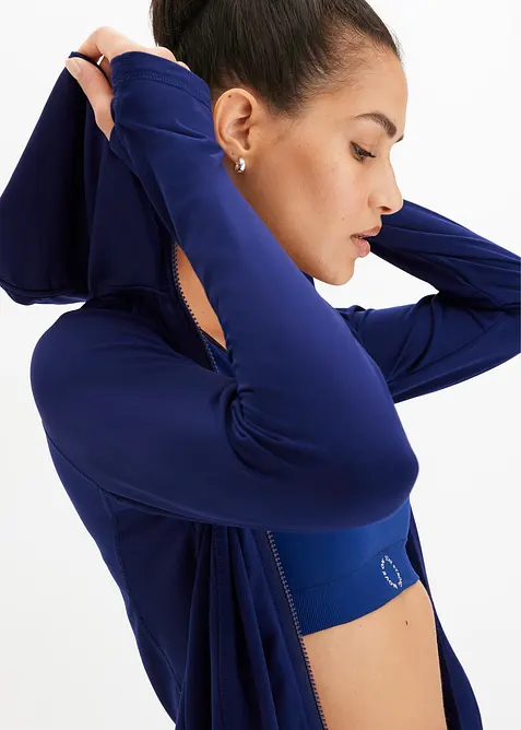 Fodrad tr&auml;ningsjacka med tumh&aring;l, bonprix