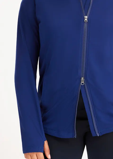 Fodrad tr&auml;ningsjacka med tumh&aring;l, bonprix