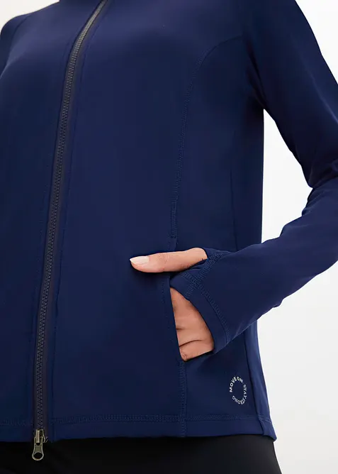 Fodrad tr&auml;ningsjacka med tumh&aring;l, bonprix