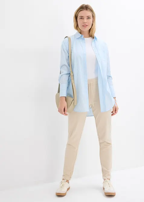 Dra på-byxa med resårlinning, av viskosmix, bonprix