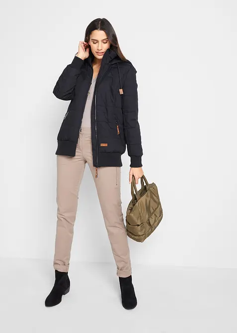 Friluftsjacka med detaljer i skinnimitation, bonprix