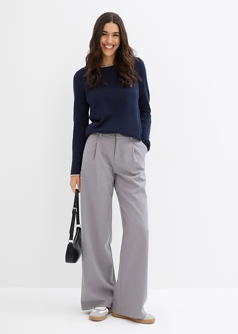 Finstickad tr&ouml;ja av bomullsmix, bonprix