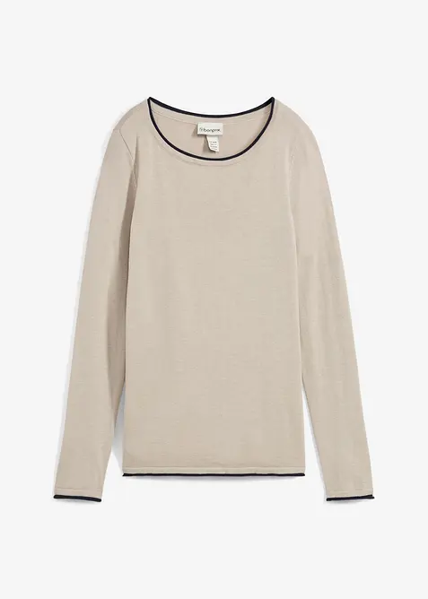 Finstickad tröja av bomullsmix, bonprix