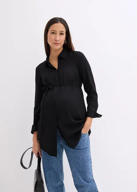 Lång mamma-/amningsblus i viskos, bonprix