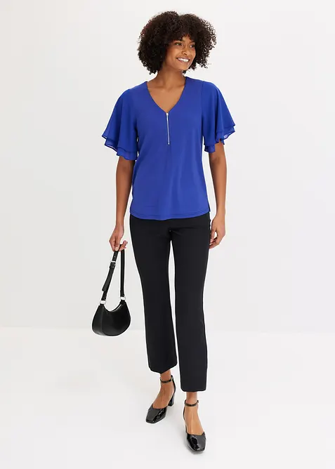 Topp med chiffong&auml;rmar, bonprix