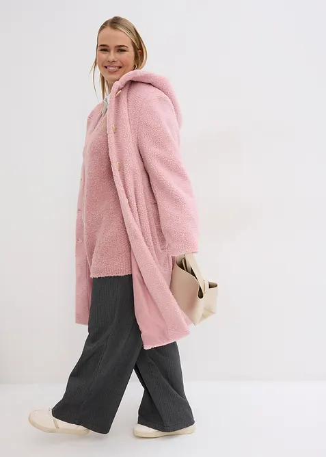 Bouclétröja med V-ringning, bonprix