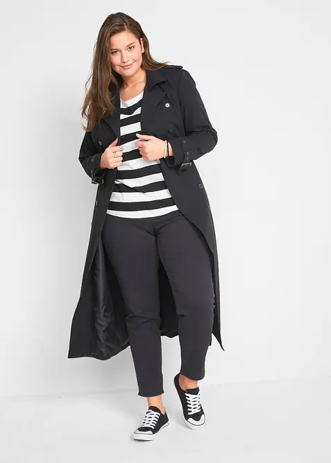 L&aring;ng trenchcoat med midjeb&auml;lte, bonprix