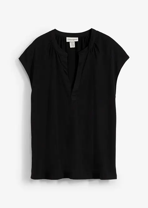 Kort&auml;rmad topp i viskosmix, bonprix