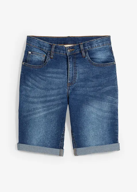 Stretchiga jeansbermudas f&ouml;r barn, Slim Fit, bonprix