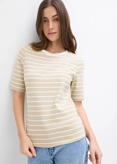 T-shirt av tjock ekologisk bomull, bonprix