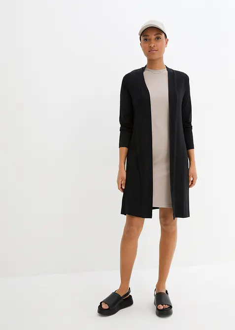 Tunn lång cardigan i mjuk viskos, bonprix