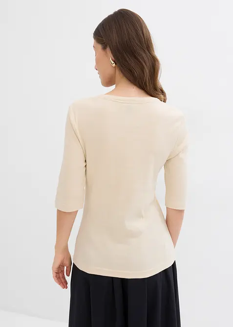 Ribbstickad topp med ekologisk bomull (2-pack), bonprix