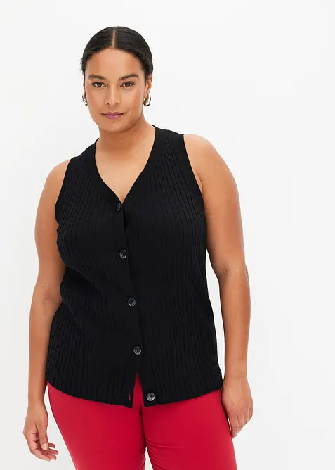 Ribbstickad v&auml;st, bonprix