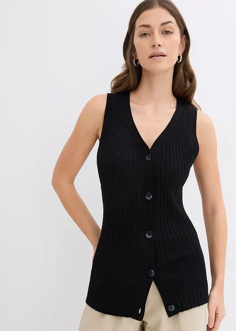 Ribbstickad v&auml;st, bonprix