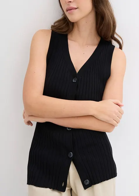 Ribbstickad v&auml;st, bonprix