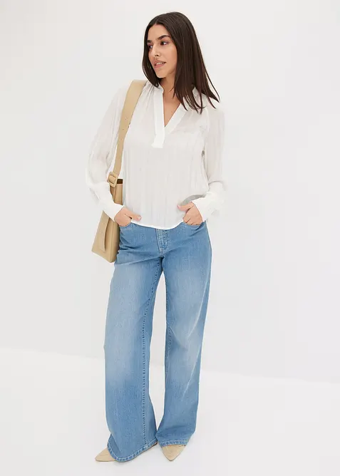 Krinklad blus med Lurex-garn, bonprix