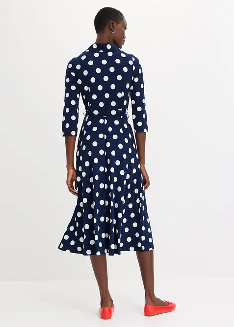 Skjortklänning med knytskärp (2 delar), bonprix