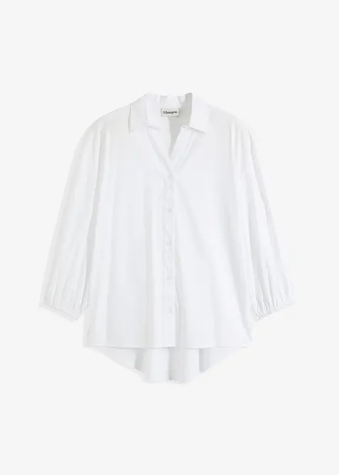 Blus med ballongärmar som är längre bak än fram, bonprix