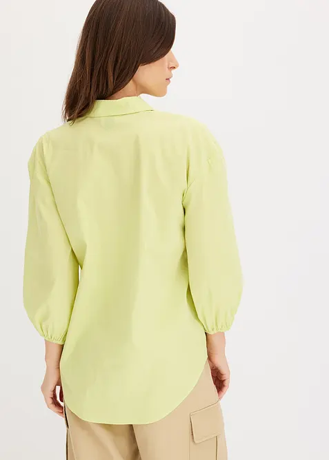 Blus med ballong&auml;rmar som &auml;r l&auml;ngre bak &auml;n fram, bonprix