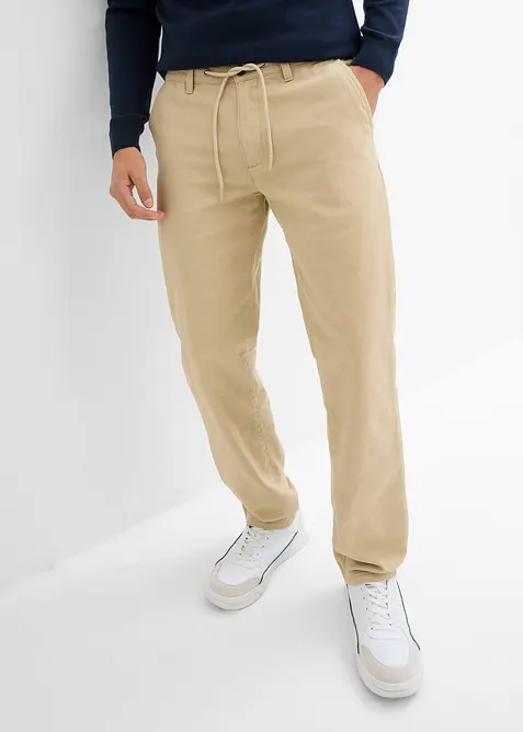 Chinos i ren bomull med raka ben, Relaxed Fit, bonprix