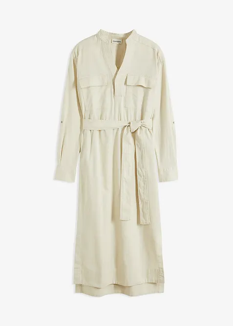 Skjortkl&auml;nning i midil&auml;ngd, bonprix