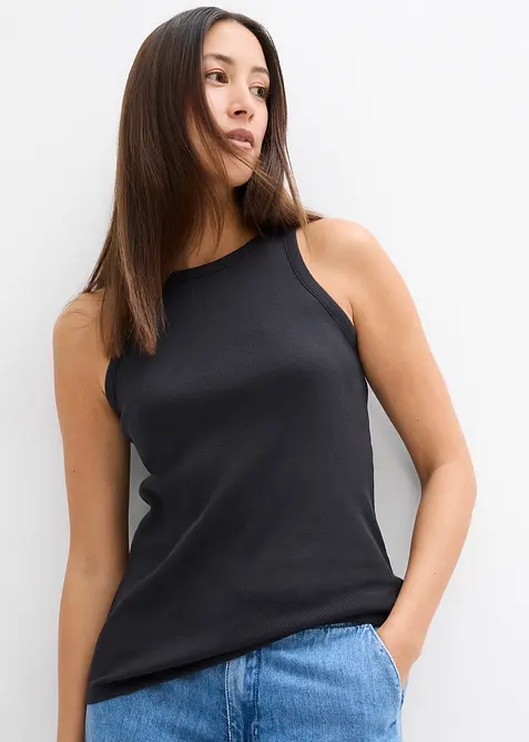 Ribbstickat linne i ren ekologisk bomull (2-pack), bonprix