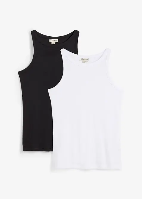 Ribbstickat linne i ren ekologisk bomull (2-pack), bonprix