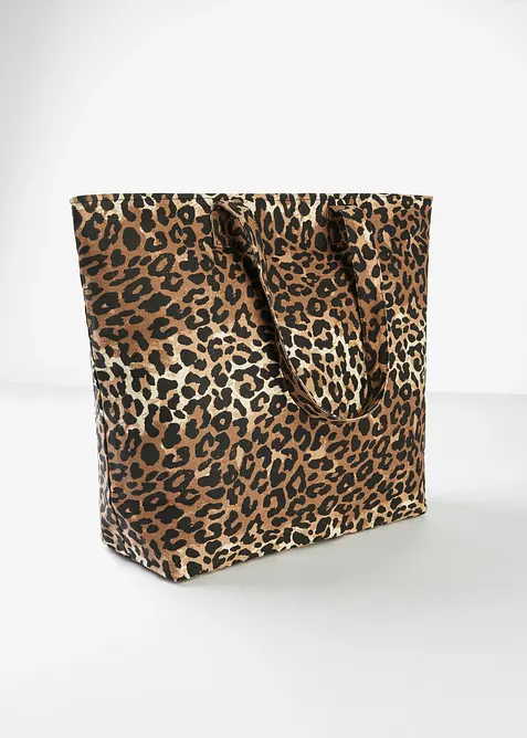 Shoppingv&auml;ska i leopardm&ouml;nstrad canvas, bonprix