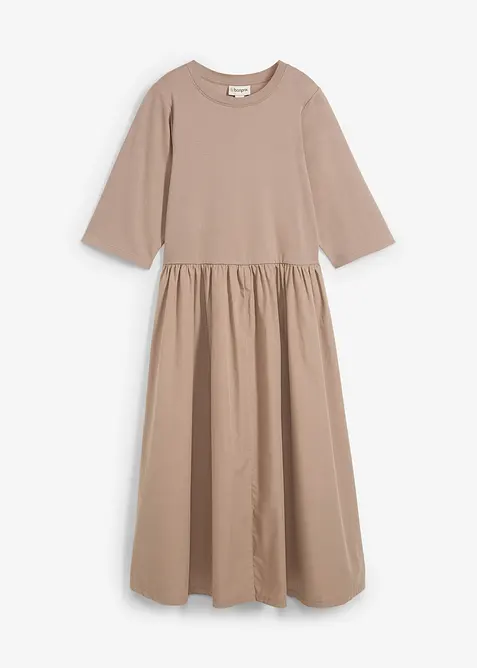 Mellanlång klänning i ren bomull, bonprix