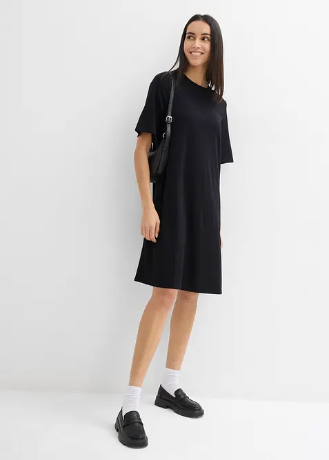 A-linjeformad jerseyklänning i viskosmix, bonprix