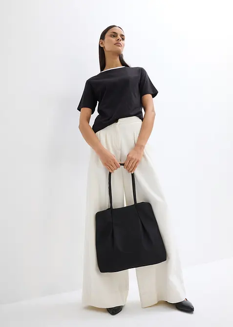 T-shirt med kontrastfärgad detalj, bonprix