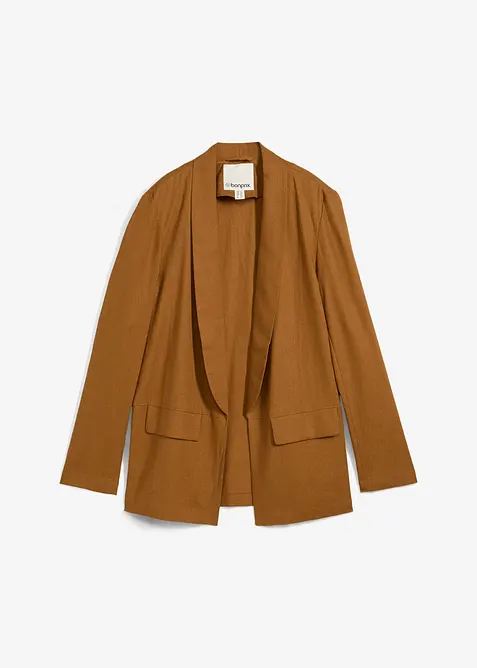 Kavaj med vid sk&auml;rning, mix av lin och viskos, bonprix