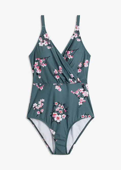 Baddräkt med omlottlook och lätt formande effekt, bonprix