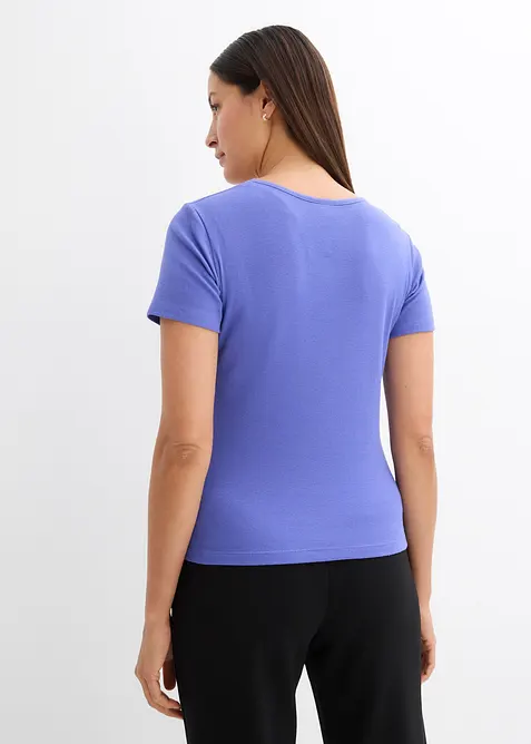 Ribbstickad topp med ekologisk bomull (2-pack), bonprix