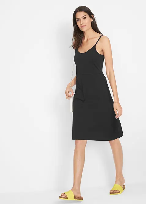 Jerseyklänning av ekologisk bomull med stretch, bonprix