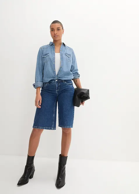 L&aring;ngt linne med smala axelband gjort av ekologisk bomull (2-pack), bonprix