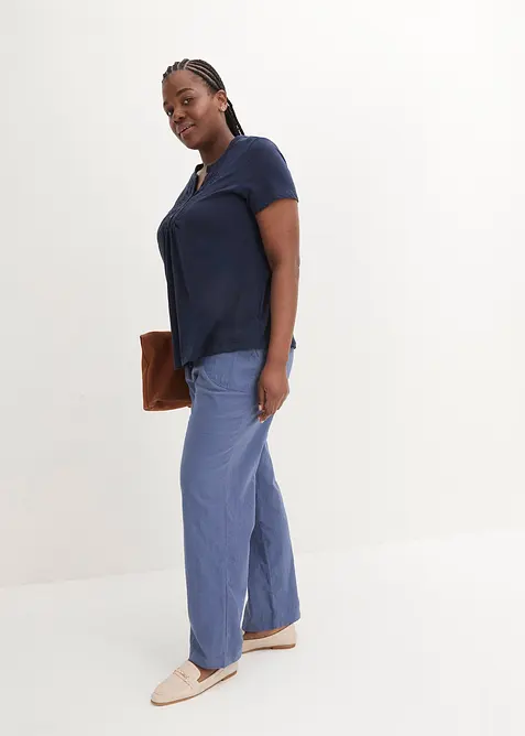 Bomullstopp i flamgarn, kortärmad, bonprix