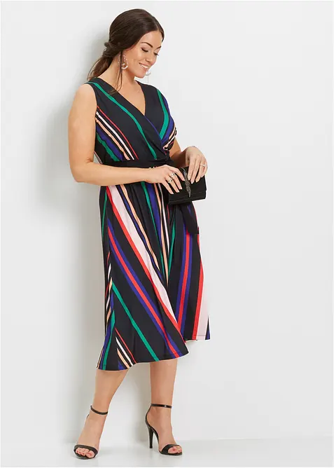 Jerseyklänning med knytband, bonprix