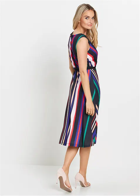 Jerseyklänning med knytband, bonprix