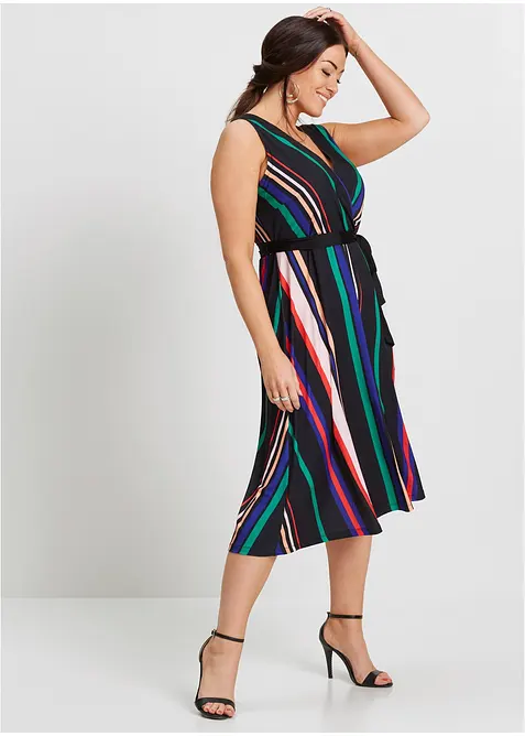 Jerseyklänning med knytband, bonprix