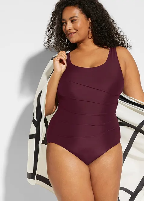 Baddräkt med prydnadsveck och lätt formande effekt, bonprix