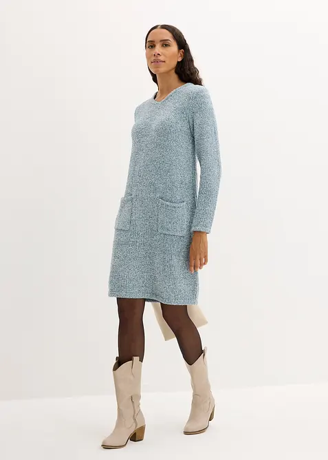 Klänning av stickad fleece, bonprix