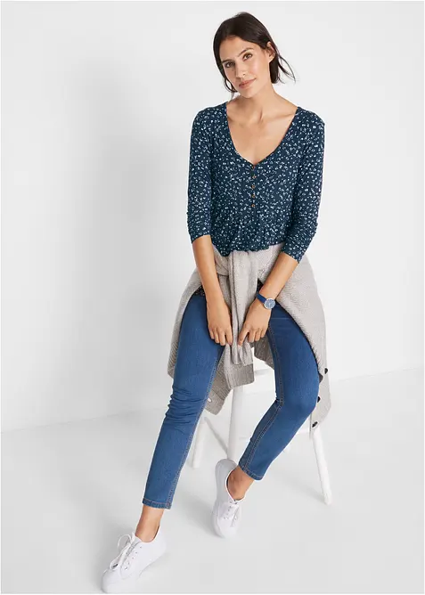 Jerseytopp av viskosmix, bonprix