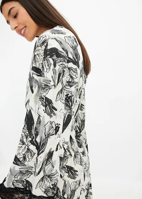 Badrock i kimonomodell av mjuk viskosmix, bonprix