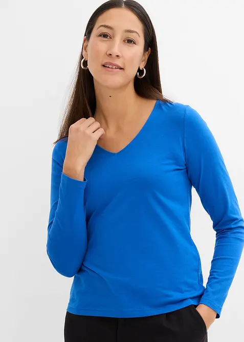 Långärmad topp med ekologisk bomull, bonprix