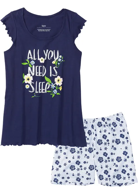 Kort pyjamas av ren bomull, bonprix