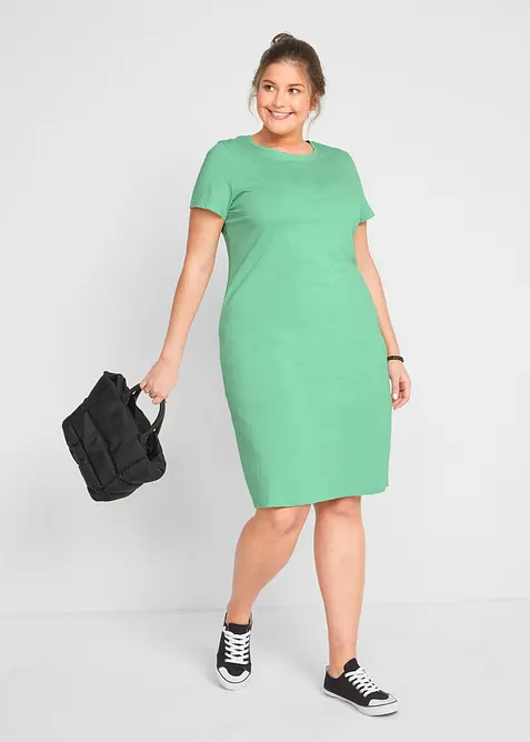 Jerseyklänning i ren bomull (2-pack), bonprix